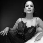 Black & white Hollywood glamour studio portrait of performer Christina Evans by Rebels and Rascals Photography